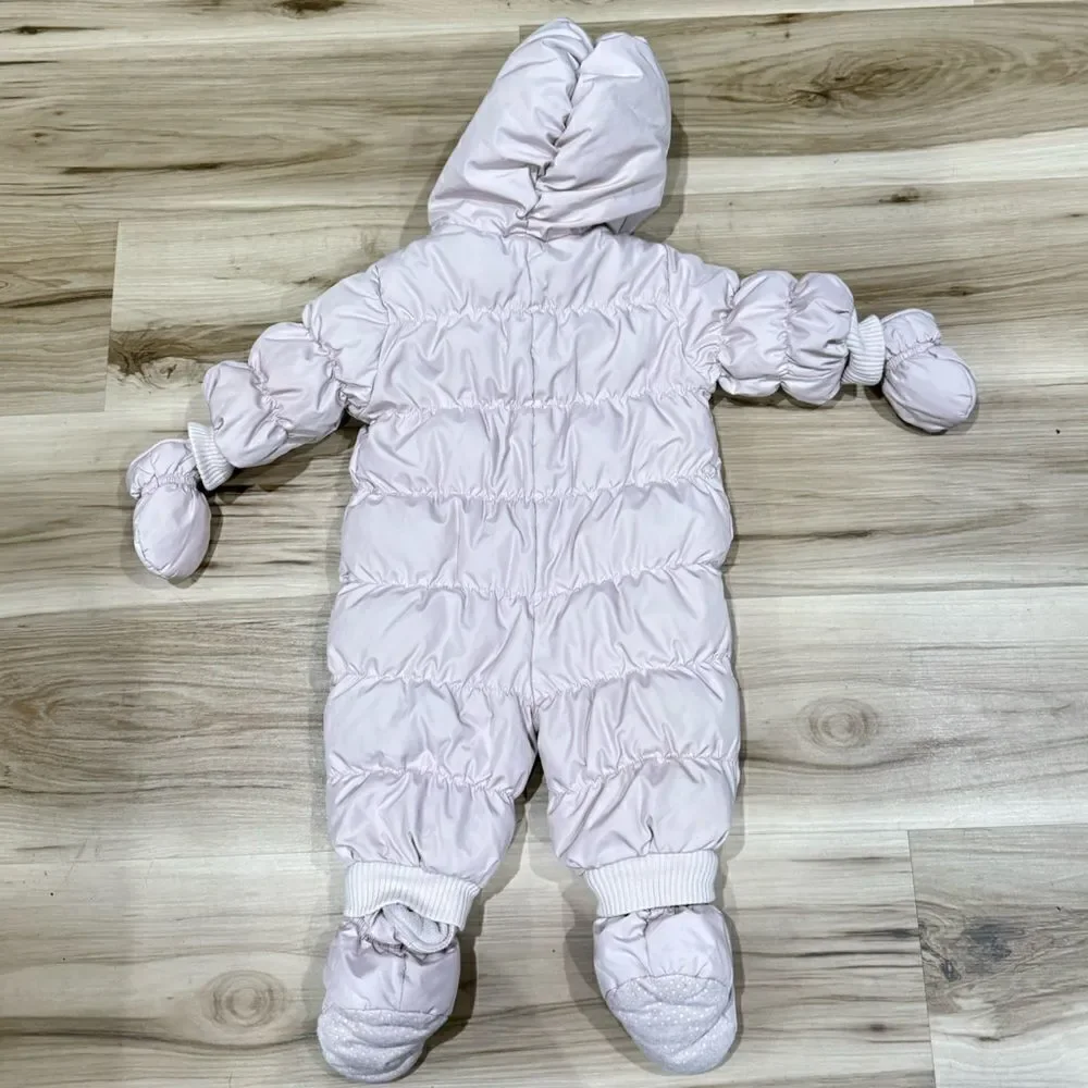 Baby Gap Pink Baby Puffer Quilted Snowsuit Girls 0-6 Month